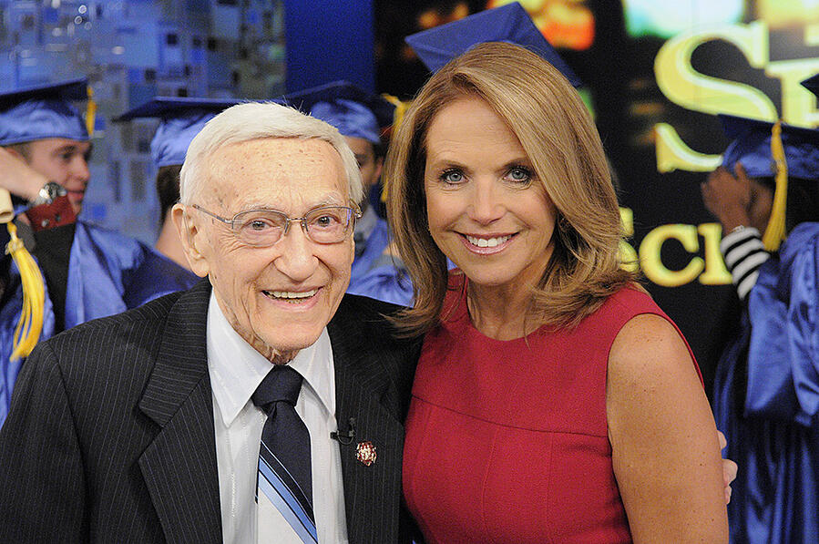 Dr. Irving Fradkin, Scholarship America Founder, with Katie Couric. Watch October 28!